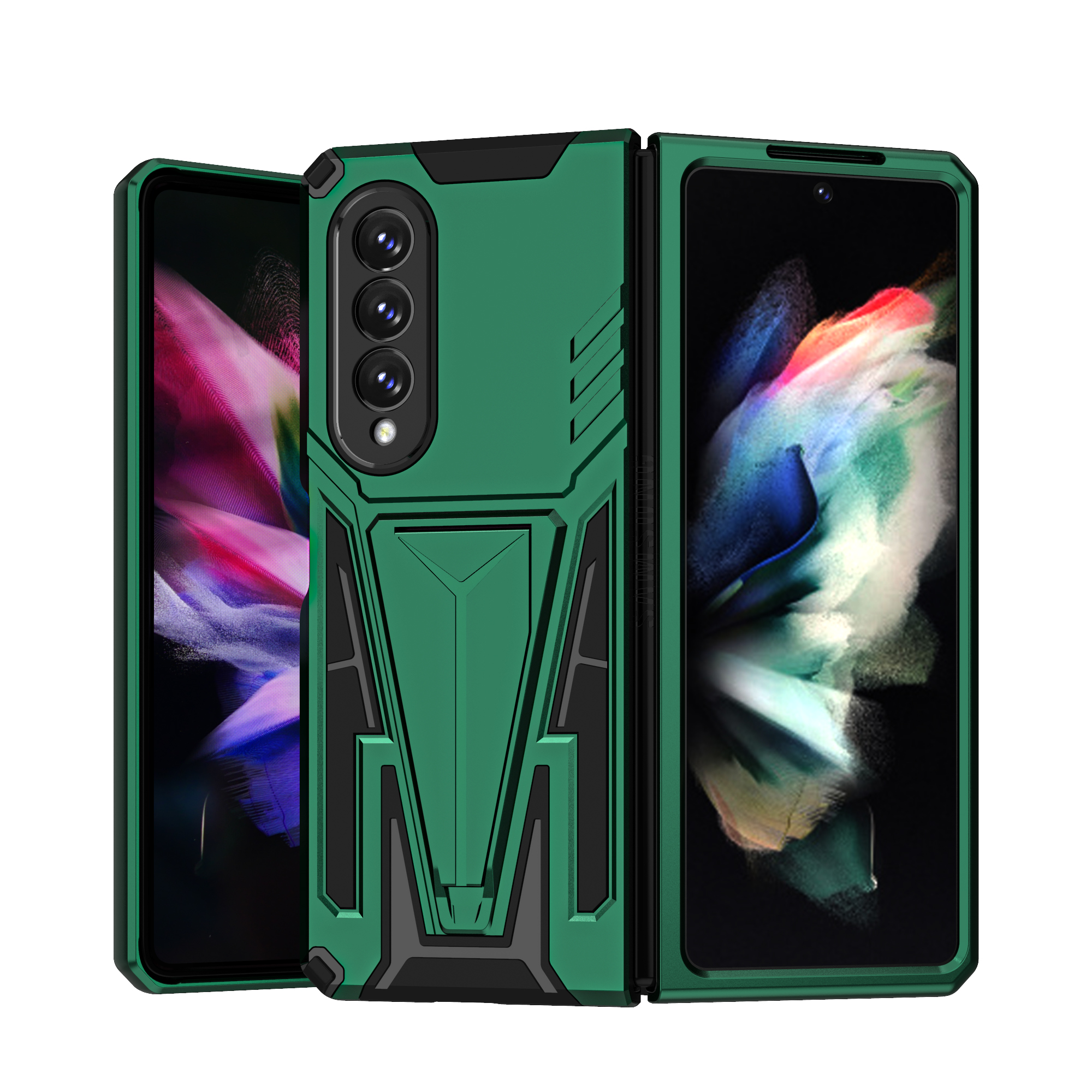 Coque de Protection double couche pour Samsung Galaxy Z, pliable, 3 plis, 5G, magnétique, antidérapante: green