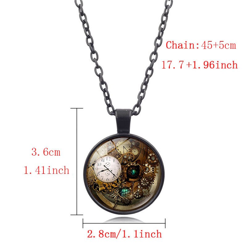 Steampunk Klok Ketting Klok Art Foto Glas Cabochon Hanger Collier Vrouwen Steampunk Sieraden