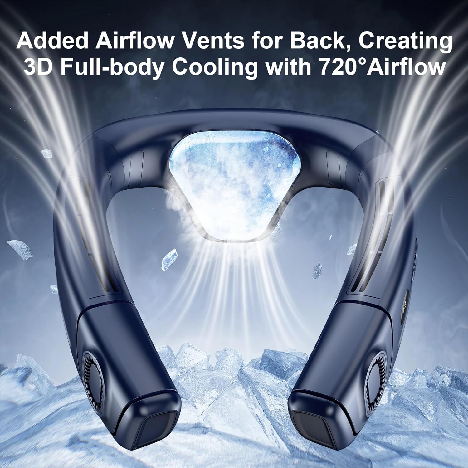 Neuer Halsventilator, bläst kalte Luft, 5200 mAh, batteriebetrieben, wiederaufladbar, tragbar, Kühlgerät, Ventilator, blattloser Ventilator, persönlicher Ventilator für den Außenbereich