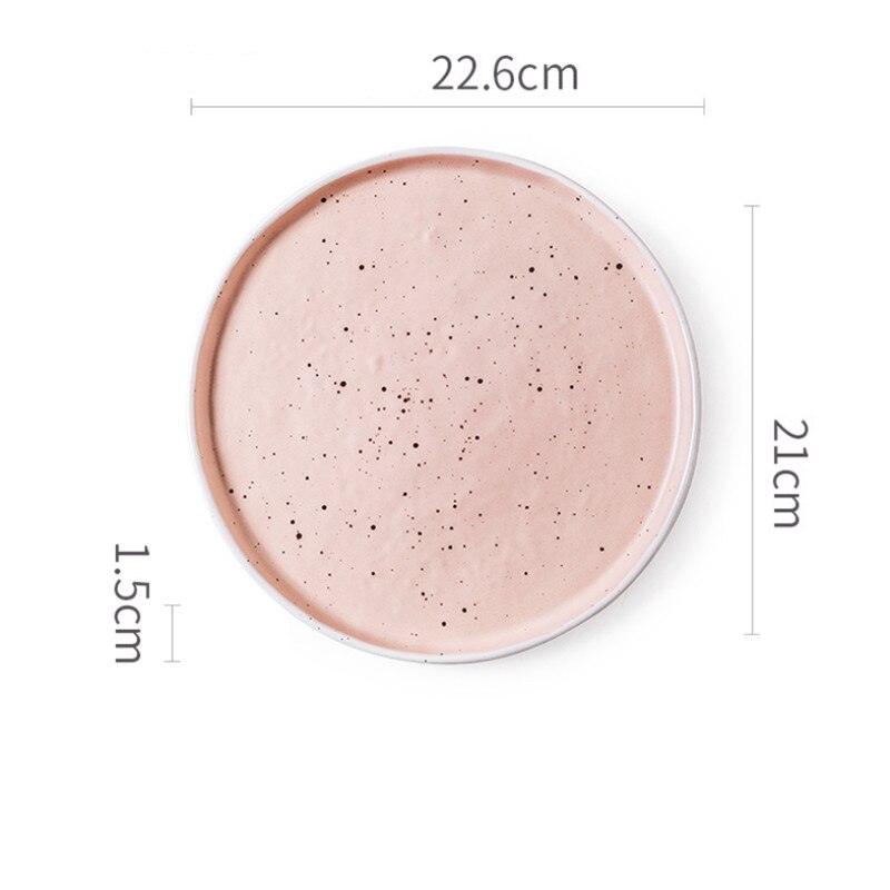 Europeisk keramikk rosa grå servise dessertretter porselen frokost biff tallerken enkel middag suppe risboller: 9.5 tommers rosa tallerken