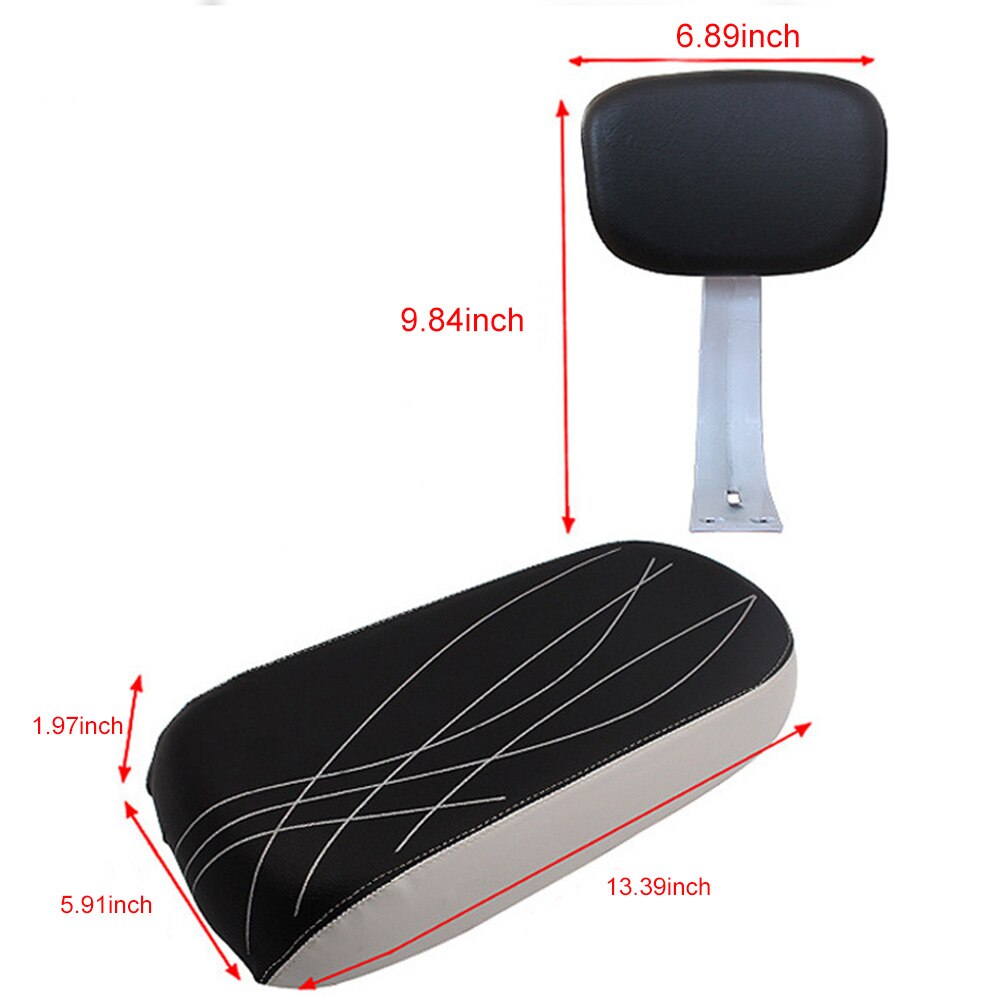 1 Juego de cojín para asiento trasero de bicicleta desmontable para niños, asiento trasero con respaldo de doble costura, antideslizante, accesorios para bicicleta