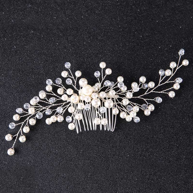 Perle Blume Stirnband mit Kamm Braut Haar Kämme Schmuck Tiaras de Noiva Kopfschmuck Haar Schmuck Frauen Hochzeit Zubehör: style 5