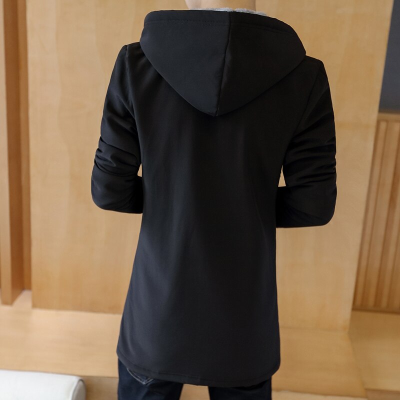 Vinter kashmir för män varm jacka hoodie trench  , 5xl plus size herrjackor , varm vinterjacka med luva herrrockar