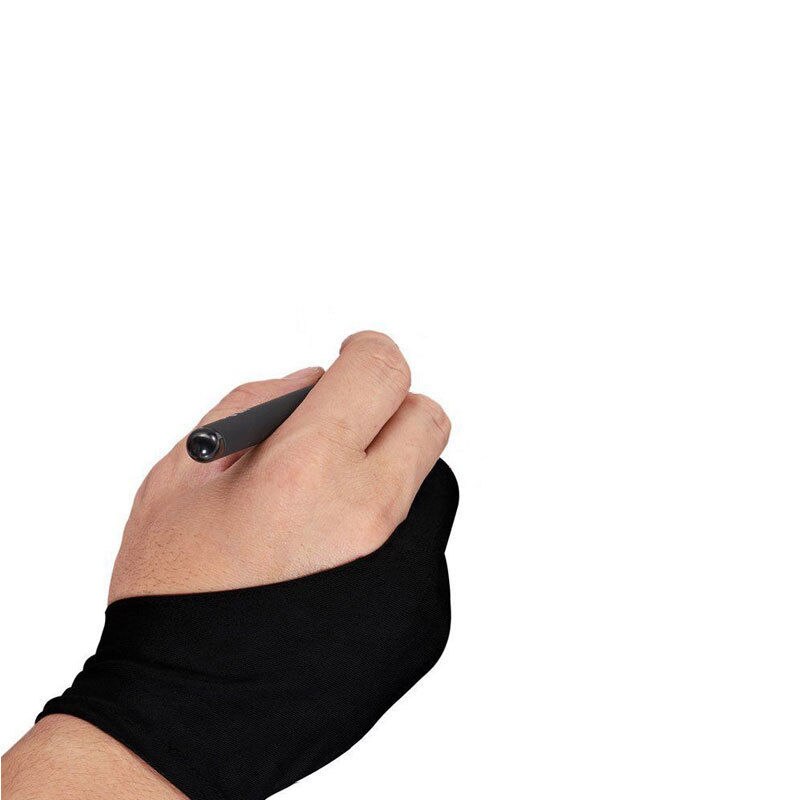 Gratis størrelse kunstner tegne handske til huion grafisk tablet tegning to-finger anti-fouling handske