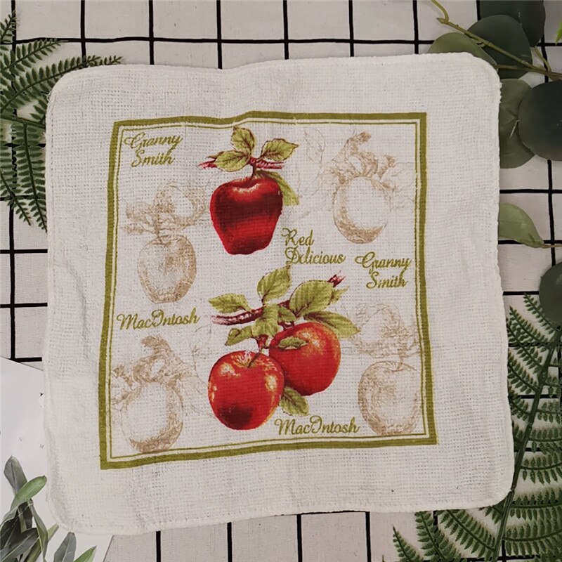 1Pc Small 20x20cm Cotton Terry Printed European American Pastoral Flowers Absorbent Kitchen Square Towel: Style 5