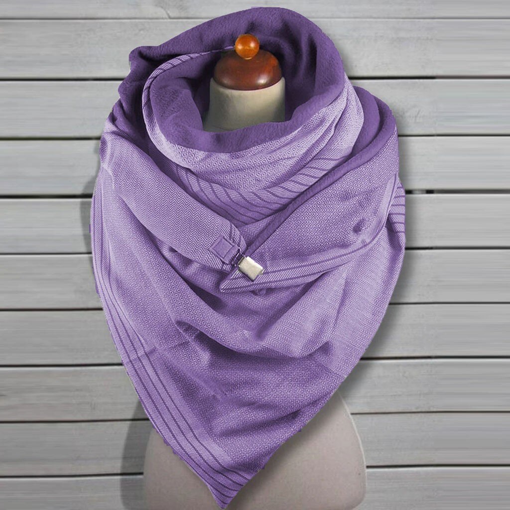 40 Winter Vrouwen Sjaal Soild Dot Printing Button Soft Wrap Comfortabele Casual Warme Sjaals Sjaal Vrouwen шарф: Purple