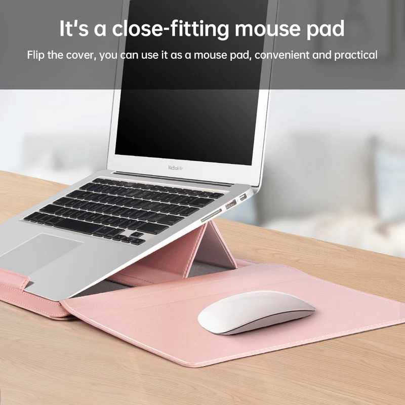 Laptop Sleeve Bag 5 in 1 Laptop Stand Case with Cable Mouse Pad Pouch for MacBook Huawei Matebook 11 12 13.3 13 14 15 Cover