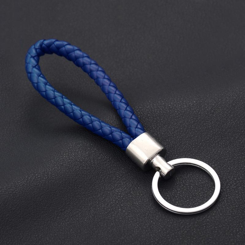 Goede prijs Handgemaakte Heren Lederen Sleutelhanger onder $1 Metalen sleutelhangers Sleutelhangers voor vrouwen Sleutelhouder Auto sleutelhanger lot: Dark Blue