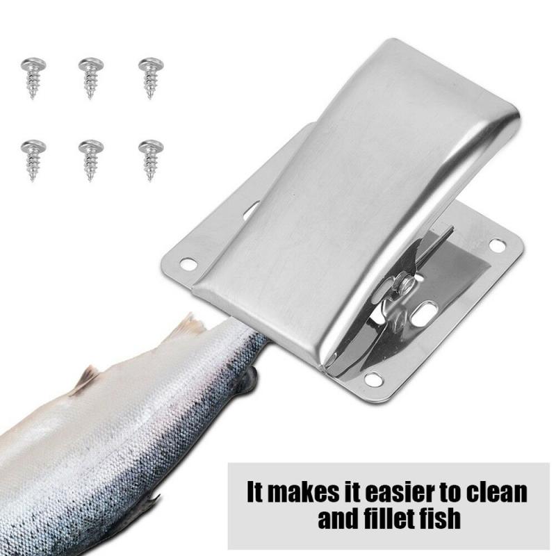 Stainless Steel Fillet Clamp For Fish Cleaning Board Deep-jaw Fishtail Clip With Fixing Screw In