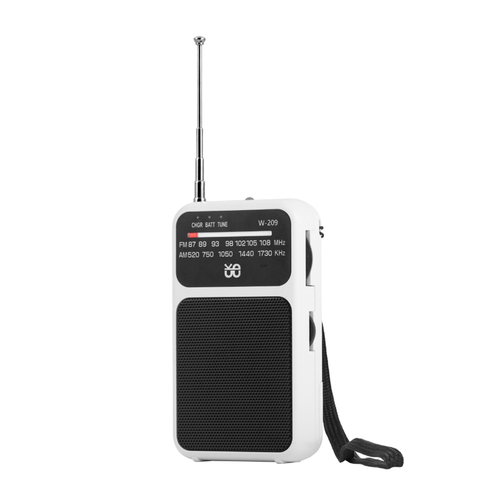 Puntatore portatile Radio Ricevitore radio AM FM portatile Altoparlante incorporato Radio stereo a 2 bande Antenna telescopica a batteria: green