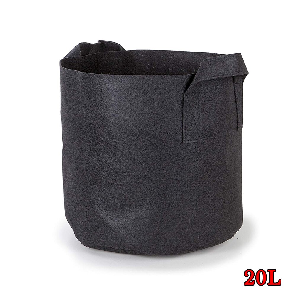 Bolsa negra para cultivo de plantas, 1/3/5/7/10 galones, aireación de flores vegetales, maceta, contenedor para plantar flores, D30: 20L