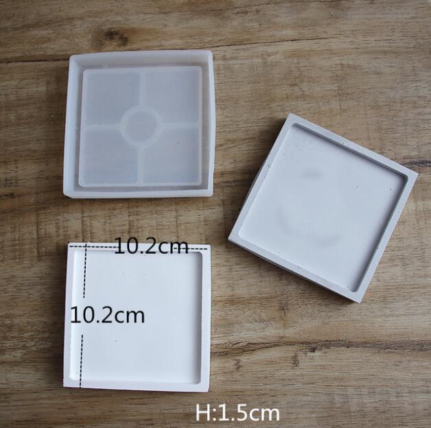 Round Square Flower Pot Concrete Planter Molds DIY Plaster Home Decor Succulent Plants Cement Clay Crafts Silicone Mould: Square Tray Mold