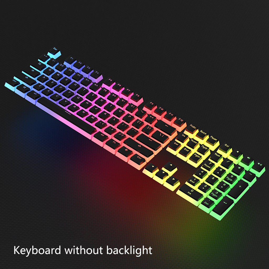 104 Keys Pudding Keycaps OEM Profile Double Shot PBT Backlight Keycaps for Mechanical Gaming Keyboard Cherry Mx Switch