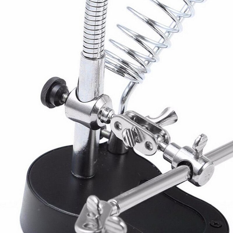 Soldering Iron Station Stand With Welding Magnifier Glass Clip Clamp Third Hand Magnifying Glass Soldering Holder Repair Tool