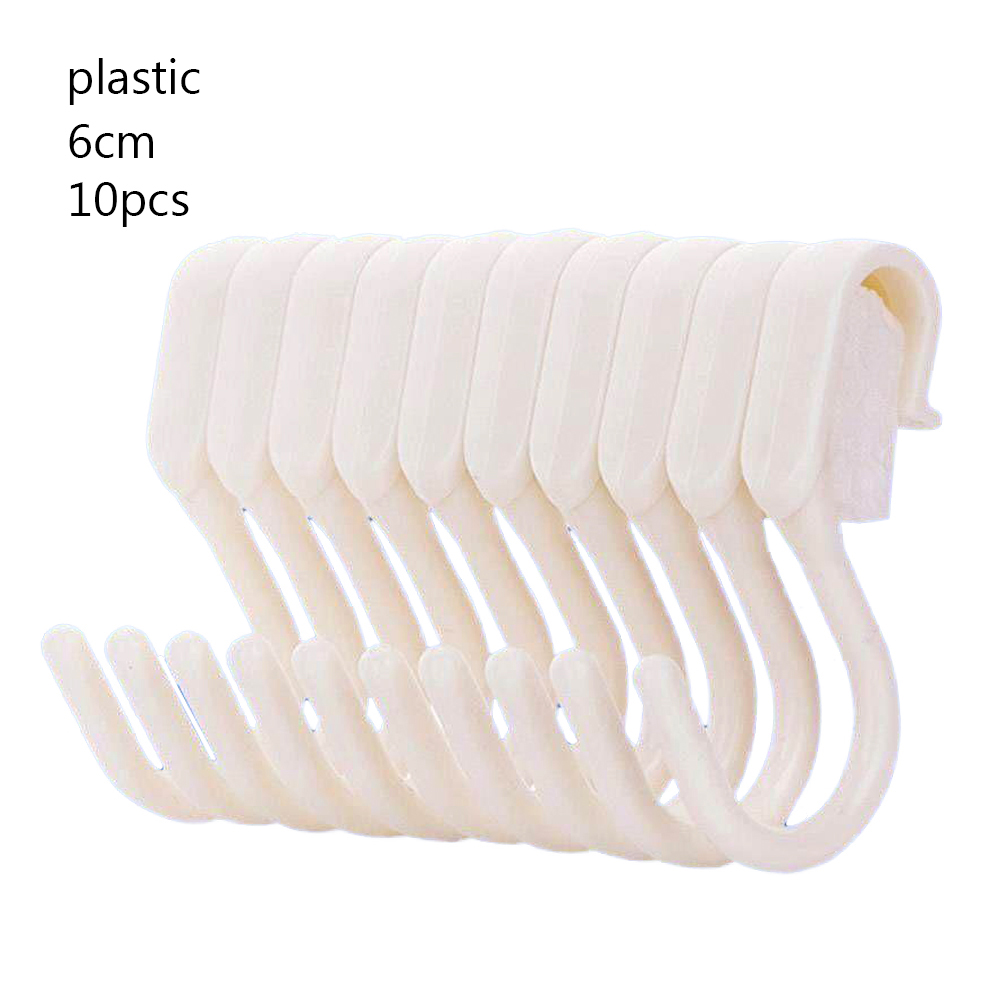 Crochets en forme de S noirs, cintre robuste à suspendre pour la cuisine, la salle de bain, la chambre à coucher, le bureau, sac à manteau, support de rangement des plantes 10 pièces 6 pièces: 10pcs whitexplastic