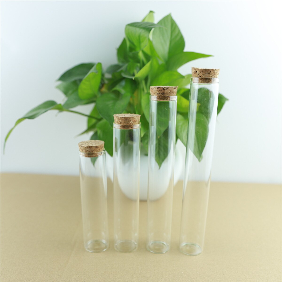 12pcs/Lot Cork In Vitro Glass Bottles Thick Borosilicate Heat-resistant Wishing Bottle Glass Jars Storage Long Glass Container