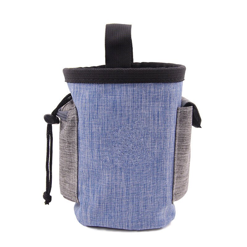 Bolsa de comida para mascotas multifuncional, ajustable, impermeable, bolsillo de entrenamiento, bolsa portátil para aperitivos, suministros para mascotas: Blue