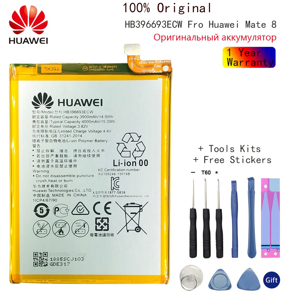 Original Phone Battery For Huawei honor 7C 7A 8 9 9 lite Nova 2 3 4/2i Ascend P10 P20 Huawei P30 P30 Pro Mate 8 9 10 /10 20 Pro: HB396693ECW