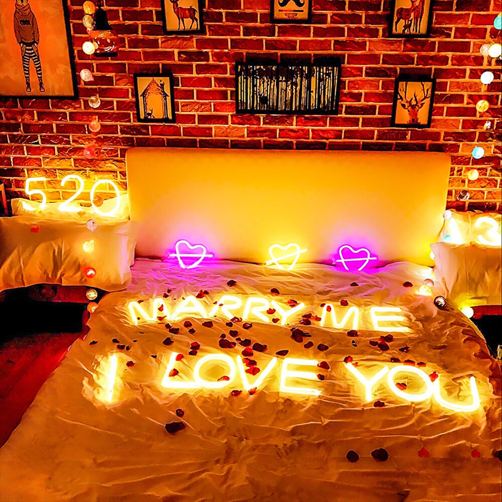 Diy Licht Up Teken Neon 26 Verlichte Letters 0-9 Nummers Wanddecoratie Usb/Batterij-Operated Lights voor Bruiloft Verjaardag Decor