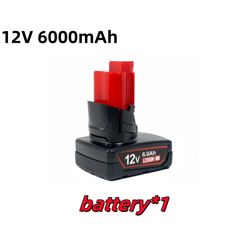 M12 Milwaukee 12V 6000mAh lithium battery, suitable for power tool model 12V XC 48-11-2410 48-11-2420 48-11-2411-2460: green