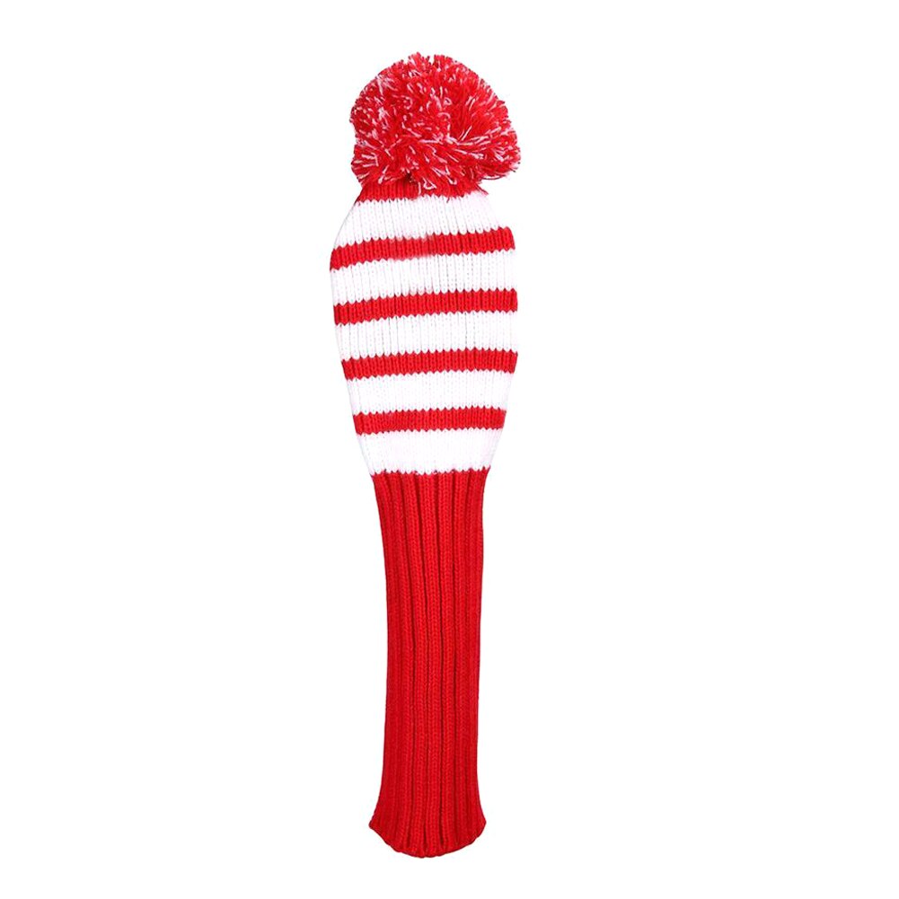 Fairway Metaal Hout Rood/Zwarte Golf Headcover Knit Pom Head Cover Set Duurzaam Slijtvast Golf Accessoires Op Voorraad: Rood