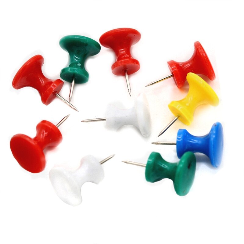 Chinchetas de plástico grandes en forma de I, juego de tachuelas de colores para pulgar, Caja Sellada B03C, 60 unids/paquete