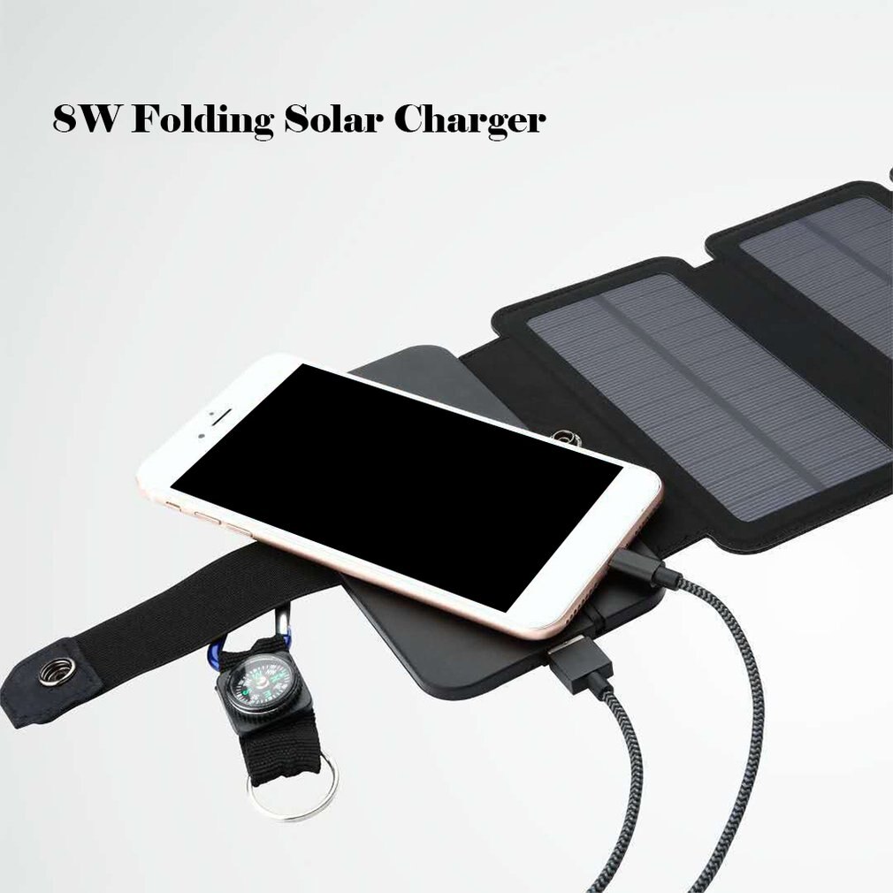 USB Solar Panel Outdoor 5W 5V Portable Solar Charger Pane Climbing Fast Charger Polysilicon Tablet Solar Generator Travel