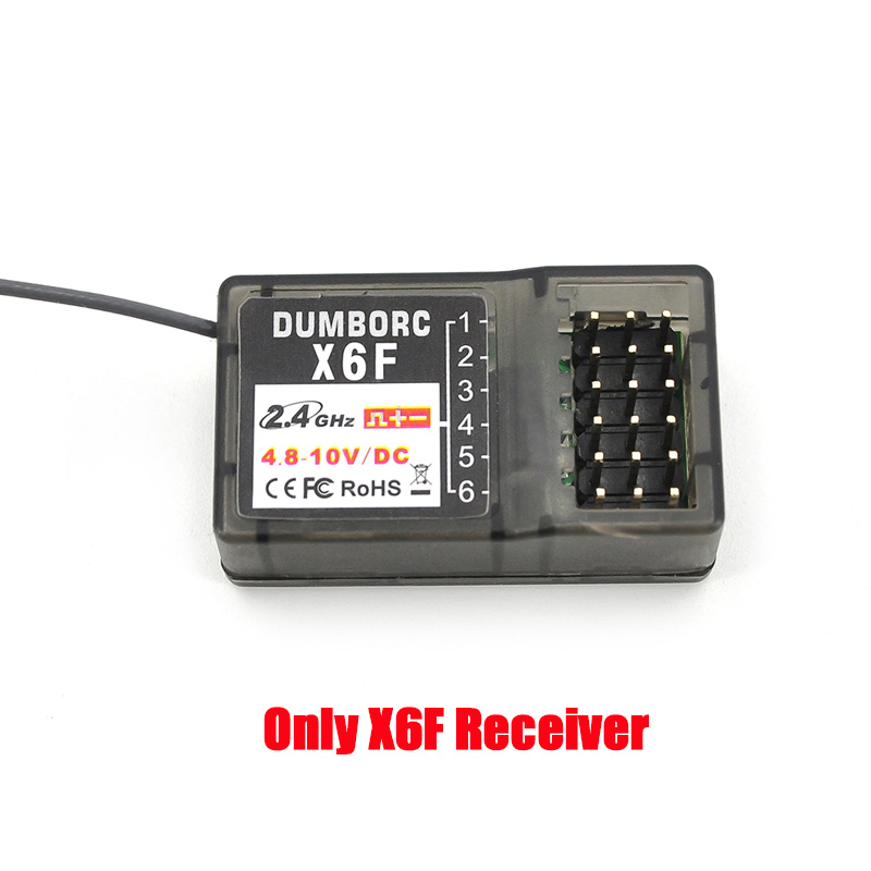 DumboRC X6 RC Transmitter 2.4G 6CH with X6FG / X6F Gyro Receiver Remote Control for Rc Car Boat Tank RC Vehicle Model Toy Parts: WHITE