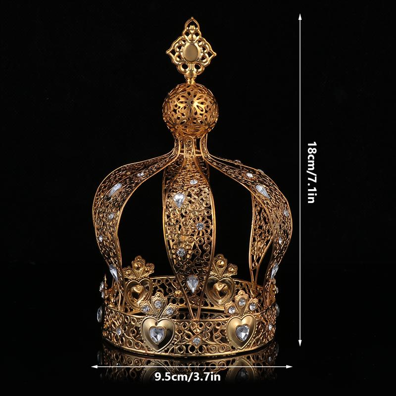 1pc Birthday Cake Decor Crown Cake Decoration Crown Ornament: Golden
