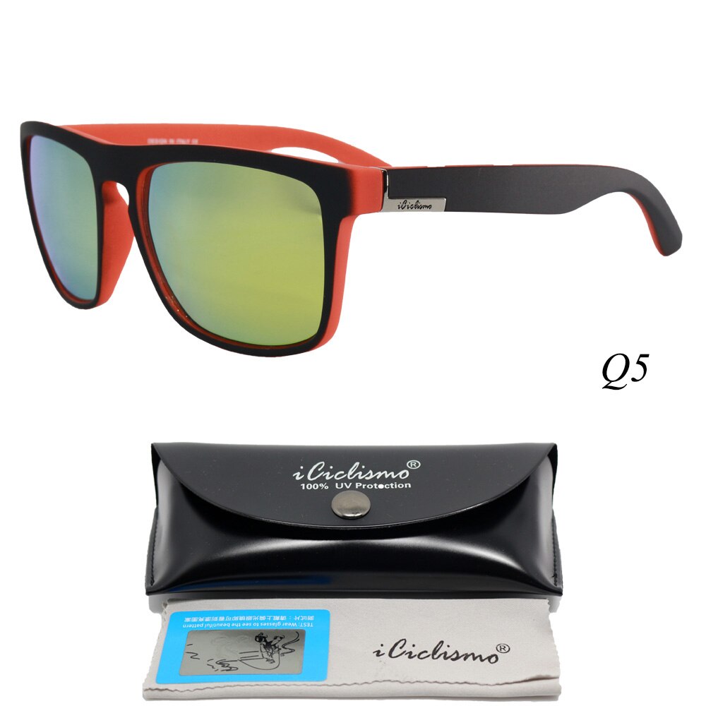 Quisviker polariserede solbriller mænd campingfiskebriller  uv400 beskyttelse cykelbriller  tr90 ramme sportsvandring briller: Q5