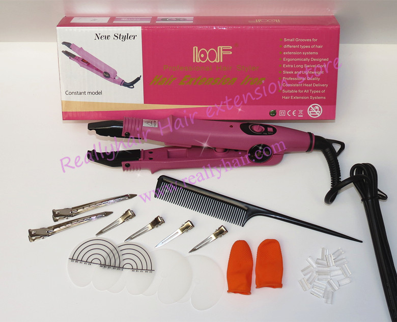 roze loof haarverlenging fusion iron L-611-Control haarverlenging tool kits