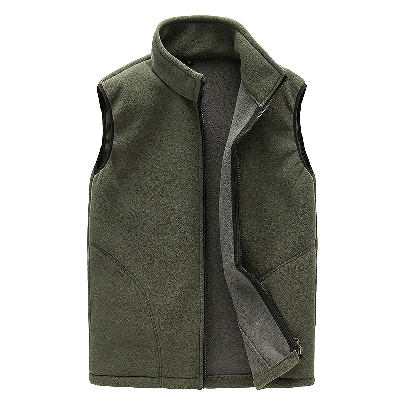 Men Casual Warm Zip Casual Fleece Vest Autumn Jacket Outdoor Hiking: Default Title