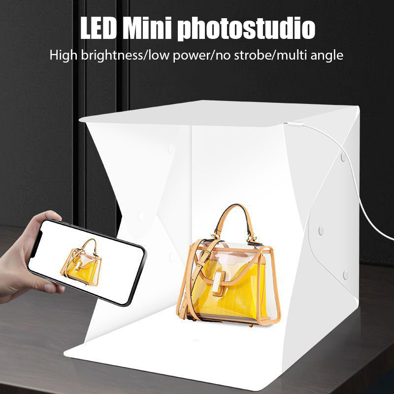 Lightbox pieghevole Fotografia portatile Tenda da studio fotografico a portato Softbox kit di sfondo mini scatola luminosa USB per fotocamera DSLR