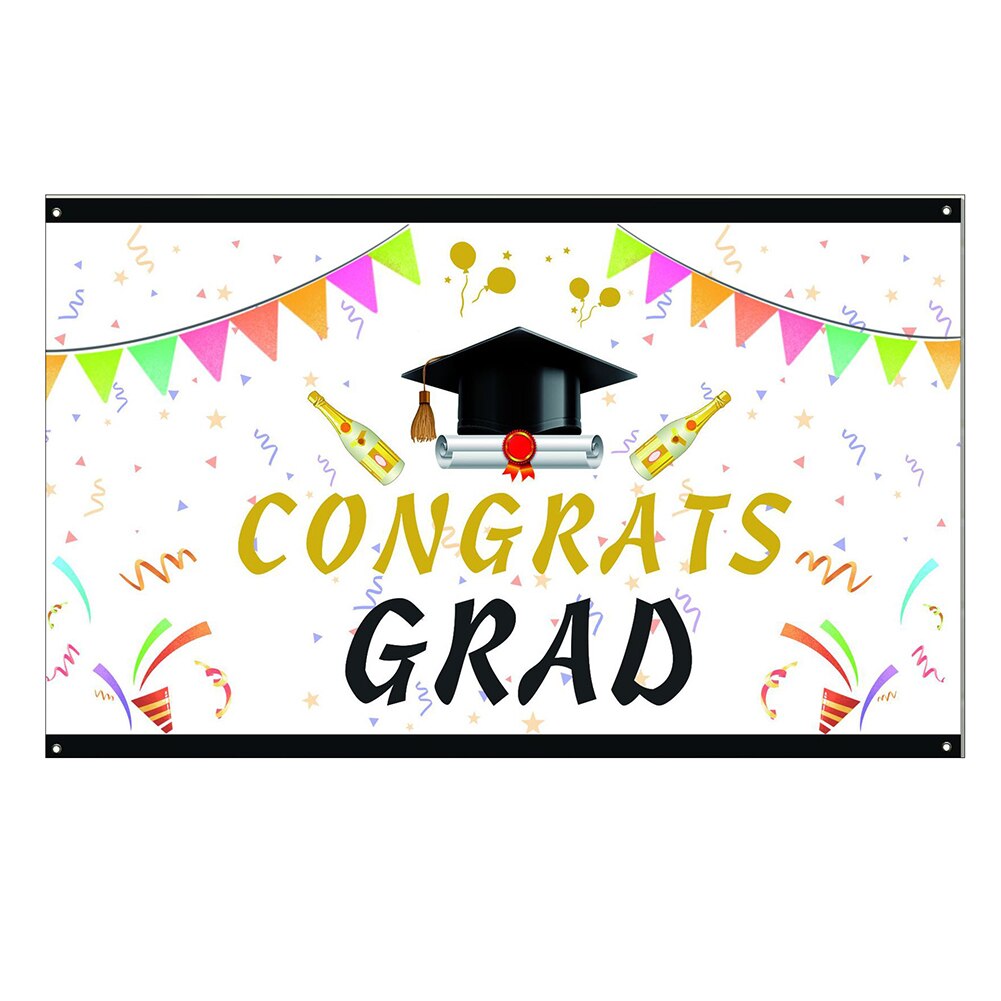 Graduation Backdrop Class of Congrats Grad Caps Background Party Decoration