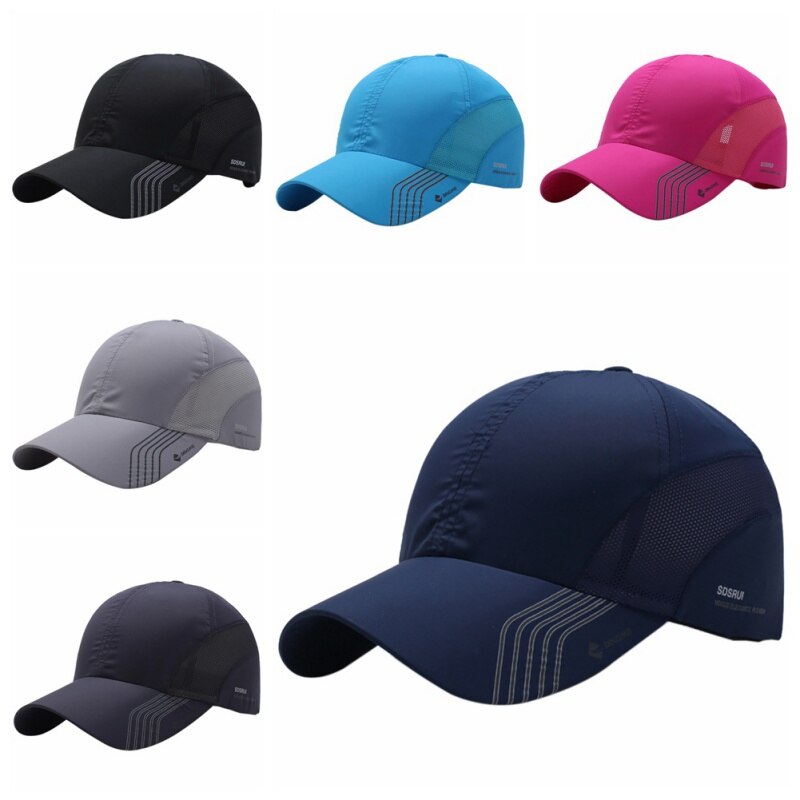 Summer Men Fishing Cap Quick Dry Mesh Men Outdoor Sport Camping Fishing Caps Bones Sport Climbing Pure Colors Black Grey