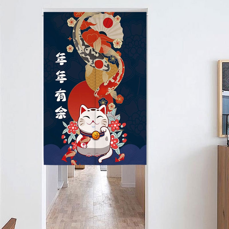 Japanse Slaapkamer Keuken Badkamer Feng Shui Deur Gordijn Lucky Cat Gordijn Partitie Gordijn Noren