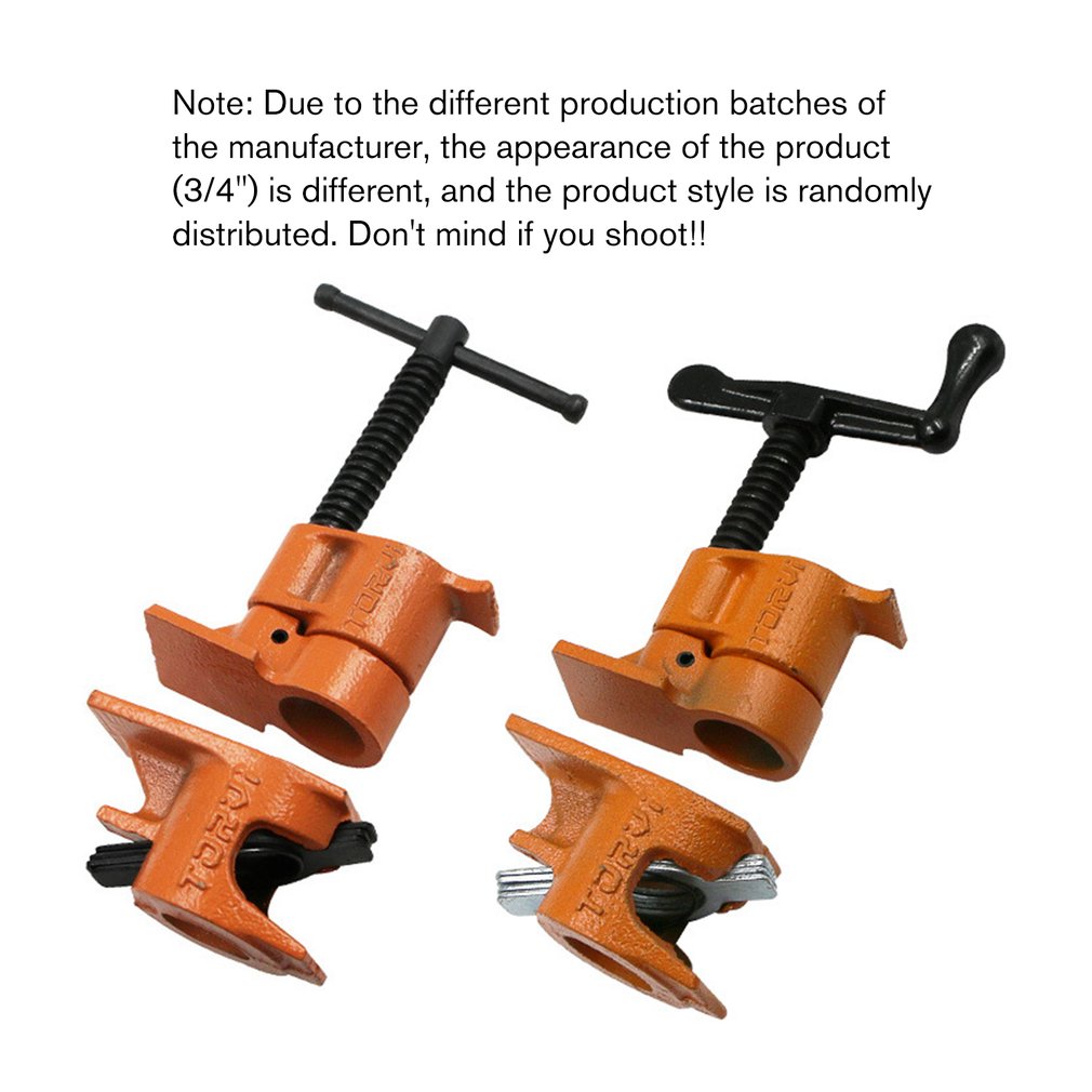 1/2inch 3/4inch Heavy Duty Pipe Clamp Woodworking Wood Gluing Pipe Clamp Fixture Carpenter for Woodworking Tools