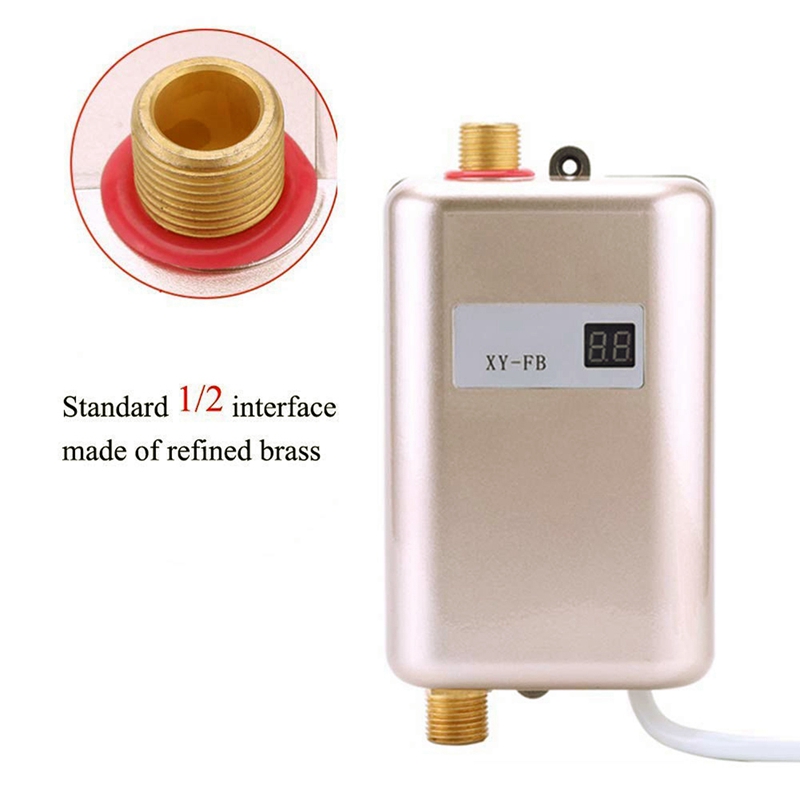 3800w mini elektrisk varmvattenberedare direkt elektrisk varmvattenberedare direkt elektrisk vattenvärmare dusch 3 sekunder eu plug gold