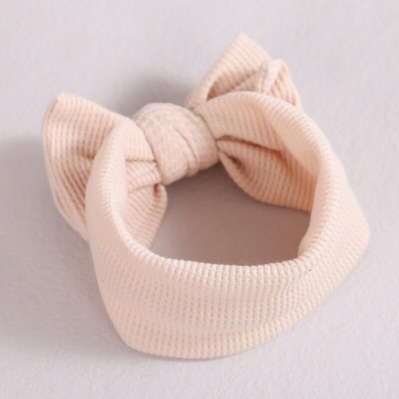 Big Bows Baby Girl Headband Waffle Knit Turban For Children Headbands Kids Hair Accessories Ear Warmer Double Layer Bandana