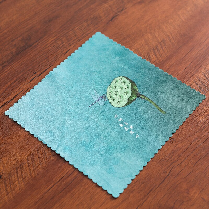 Mikrofaser Tee Handtücher Verdickt Saugfähigen Lappen Hand-gemalt Haushalt Küche Handtuch Tee Zubehör Reinigung Tuch Tisch Tischset: Lotus Samen