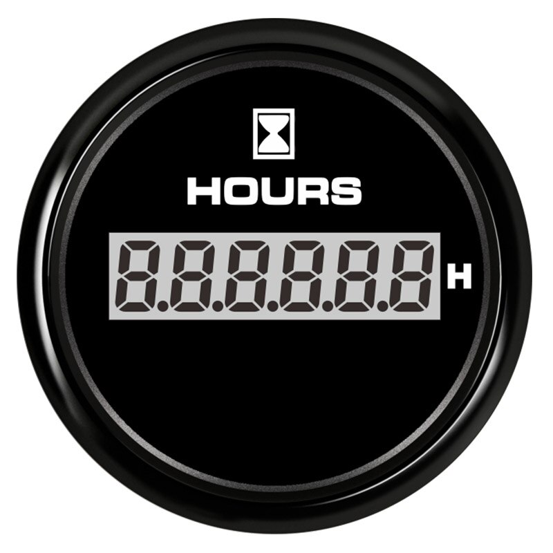 52mm Hour Hourmeter Digital Hour Meter Gauge Counter for Marine Boat Engine 0-99999.9 Range 316L Bezel with 7 color LED backligh: BN
