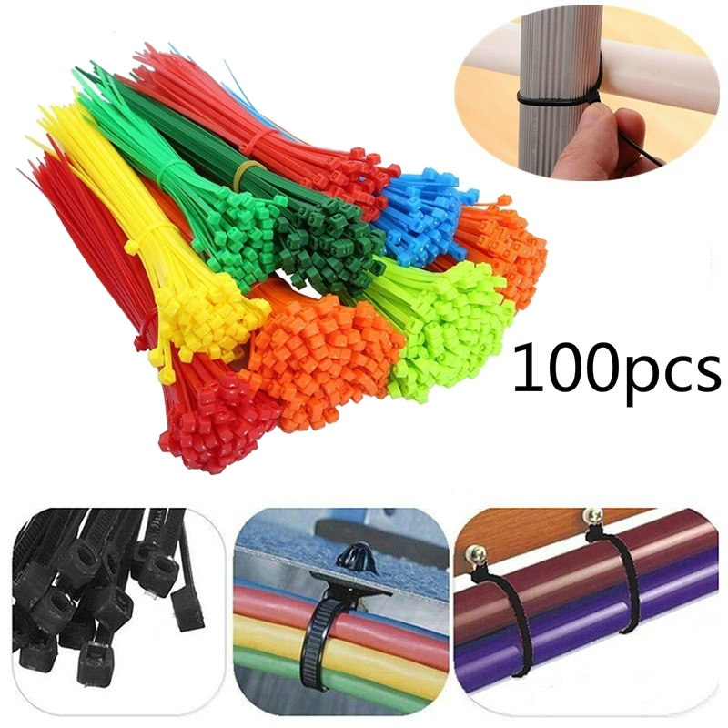 150 Mm Zelfsluitende Nylon Kabelbinders 100 Pcs 8 Kleur Plastic Zip Tie Zwarte Draad Corrosiebestendigheid Binding wrap Bandjes