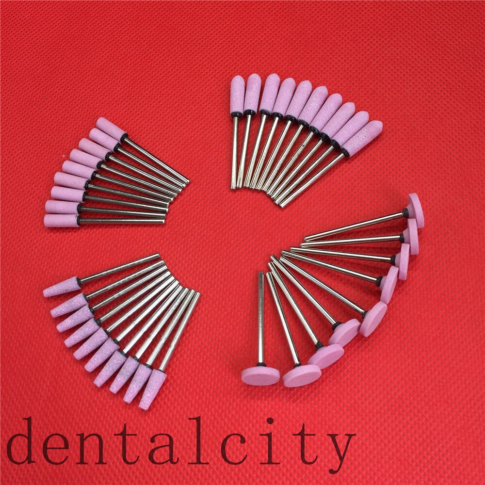 thumbnail image 2 of 30-Piece Green Ceramic Dental Finishing Points & Polishers - Mounted Lab Burs (A5-8180 / #13 Style) 2 of 4