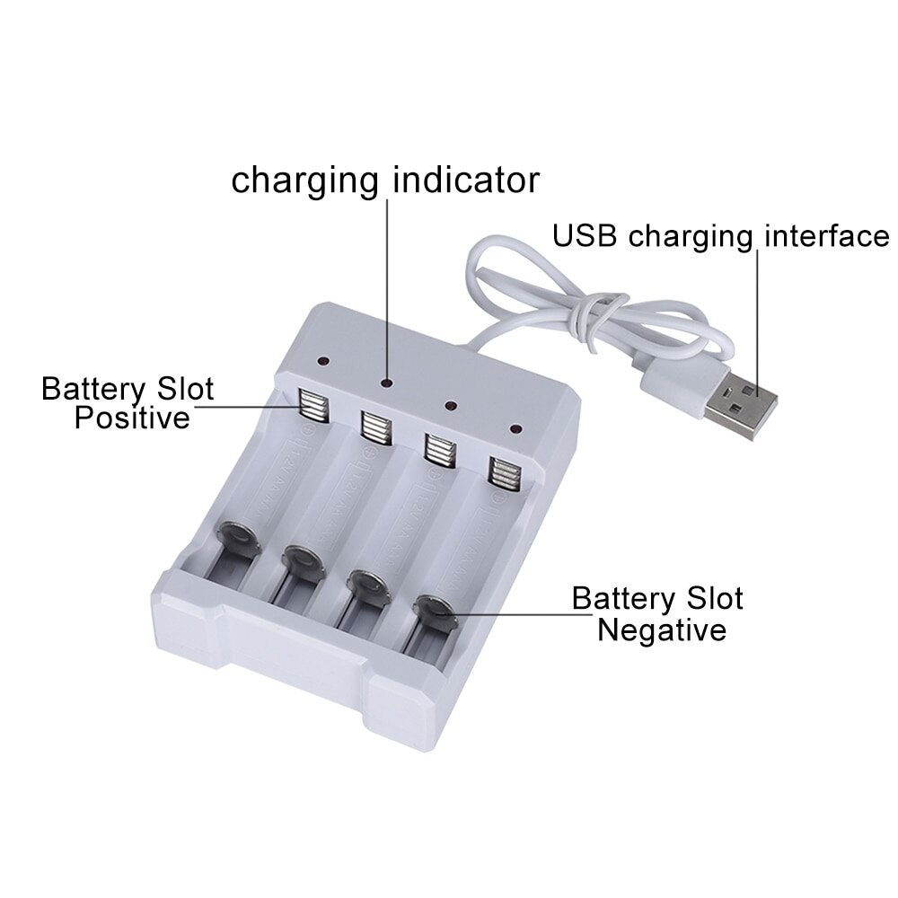 USB 4 Slots Fast Charging Battery Charger Short Circuit Protection AAA and AA Rechargeable Battery Station