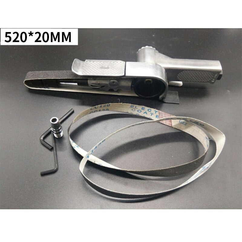 330*10MM/520*20MM Handheld Sand Belt Machine Small Pneumatic Polishing Machine Handheld Sander Sanding Belt Woodworking Tool: 520x20MM