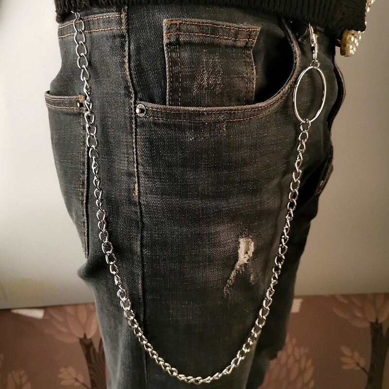 Cinturones Punk de para mujer, pantalones de cintura de una capa/tres capas, cadena de vaqueros, accesorios de ropa de Metal largo, Hip-hop, joyería