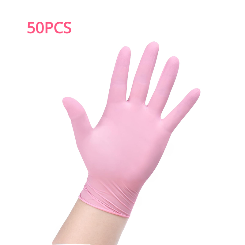 100/50/20PCS Light Pink Disposable Nitrile Gloves Light Pink Gloves For Kitchen Waterproof Anti-static Durable Cooking Tools: XL / Red