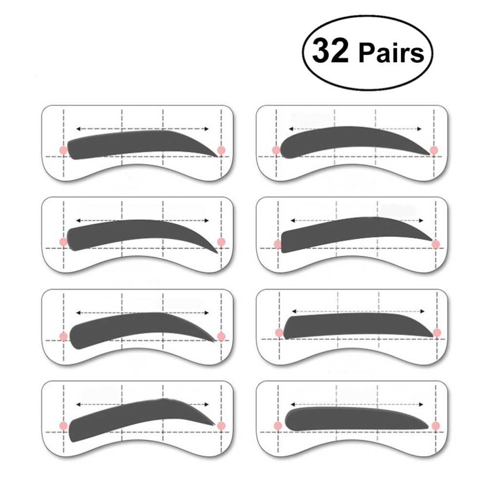 32 Pairs 8 Styles Shaping Stencils Template Tool DIY Sticker Beauty Tools