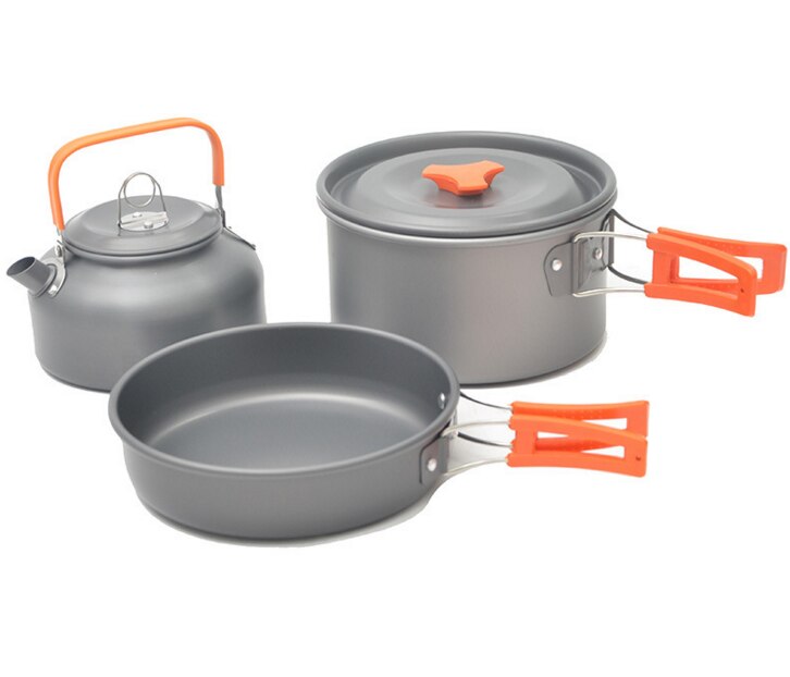 Camping kochgeschirr draussen kochgeschirr einstellen Camping geschirr kochen einstellen reise geschirr Besteck Utensilien wandern picknick einstellen: Orange