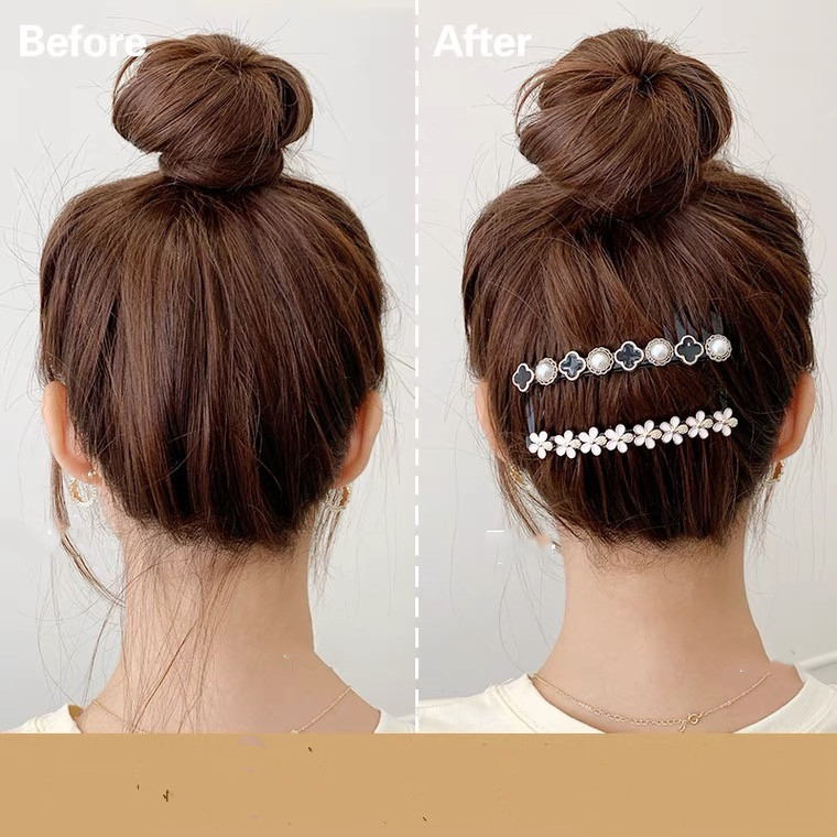 1pc vintage hårspænder med blomsterkrystal til kvinder og piger, hårknold, hårkamme, plastik, skinnende hårspænder, hårtilbehør